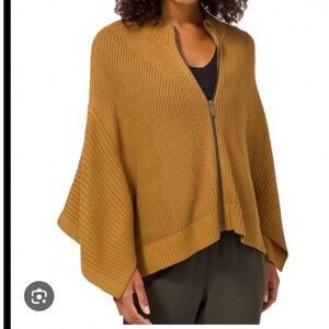 Lululemon Softer Still Cashmere Blend Wrap Zip Sweater M/L athleisure layered